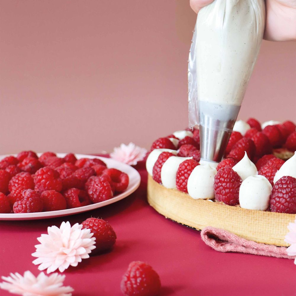 Dressage ganache - Recette tarte framboises ScrapCooking